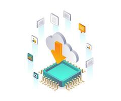 Network Data Transaction Management on Cloud Servers vector