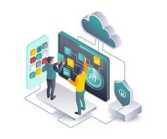 Artificial Intelligence Cloud Server Networks vector