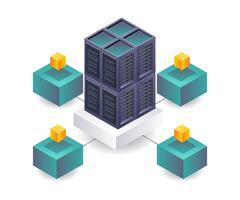Managing Server Data with Blockchain Technology vector