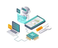 Future Applications of AI Robotics Technology vector