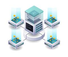 Analyzing Cloud Server Security with AI Technology vector