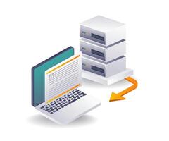 Computer Data Servers in Technology Systems vector