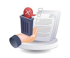 Cleaning and Deleting Spam Email Data flat illustration vector