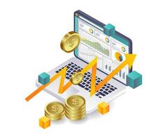 Management of Financial Data Analysis in Business vector