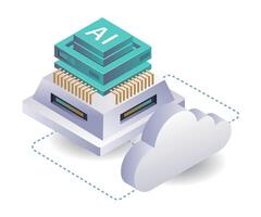 Data Storage Technology in Artificial Intelligence vector