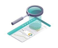 Magnifying Glass Symbol in Data Analysis for Business Development vector