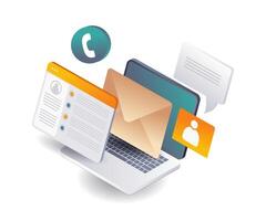 Computer Technology for Email and Social Media Transactions vector