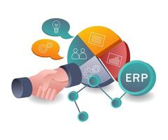 Embracing ERP System Development in Business vector