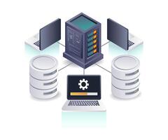 Connecting Computer Networks to Database Servers vector