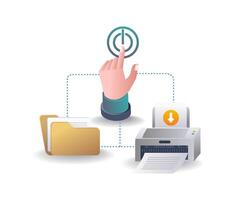 Control of Data Folder Printing in Computer system vector