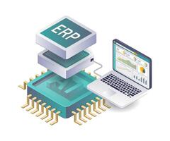Artificial Intelligence in ERP Systems with Computer Technology vector
