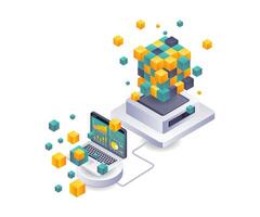 Analyzing Data Trends in Blockchain Technology Development vector