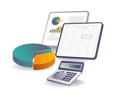 Calculating Business Technology Data Analysis vector