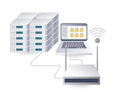 Connecting Computer Server Data Networks vector