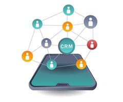CRM System Network and Business Expansion vector