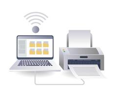 Connecting Computer and Printer Networks vector