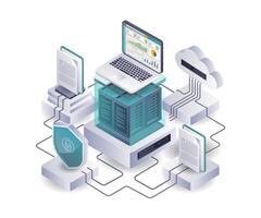 Analyzing Data Server Management Security Networks vector