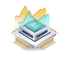 Analyzing the Growth of Artificial Intelligence Technology vector