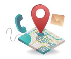 Communication Features in Location Based Mapping Applications vector