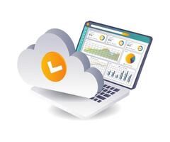 Analyzing Data Development in Cloud Servers vector