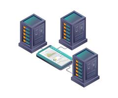 Smartphone Data Analysis in Server Technology vector