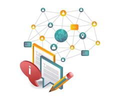Data Network Information Systems isometric illustration vector