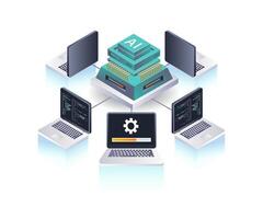 Artificial Intelligence in Computer Networks and Server Technology vector