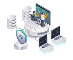 Database Server Data Processing Team vector