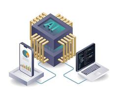 Implementing Artificial Intelligence for Enhanced Data Security vector