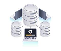 Exploring Data Technology in Computer Network Servers vector
