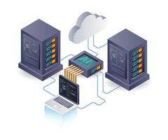 Implementing AI Technology for Enhanced Cloud Server Security vector