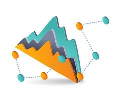 Illustration of business progress data analysis vector