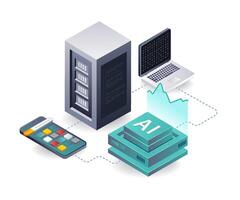 Analysis of AI server applications for smartphones vector
