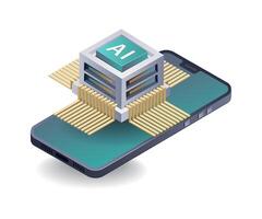 Advanced AI technology in smartphone applications vector