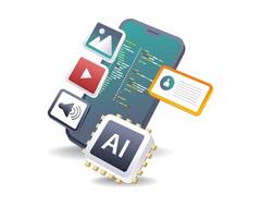 AI Applications in Smartphone Programming vector
