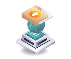 Global Data Analysis of Artificial Intelligence in Servers vector