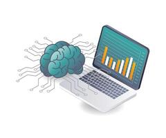 Analysis of Artificial Intelligence Inspired by Brain Technology vector