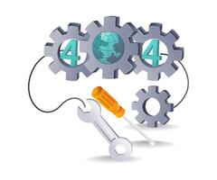 Managing 404 Errors in Technology Systems vector