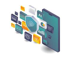 Smartphone App Security and Programming Language Technology vector