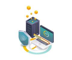 Security Analysis of Digital Cloud Server Technology vector