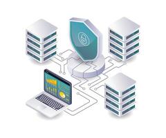 Security analysis of cloud server technology vector