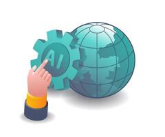 Symbolizing the AI-Powered Transformation of the World vector