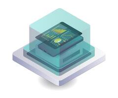 Analysis of blockchain technology in business vector