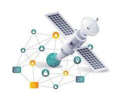 Satellite Network Communication Technology vector
