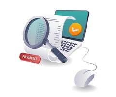 Online Payment Management with Computers vector