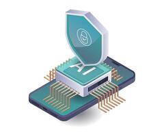 Security of AI Applications on Smartphone Technology vector