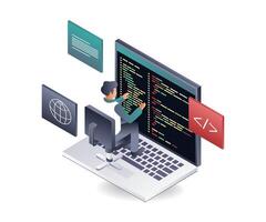 Programmers Developing Web Applications vector