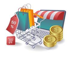 Managing Payments in Online Shopping Systems vector