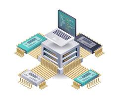Speed of Computer Chip Network Technology vector