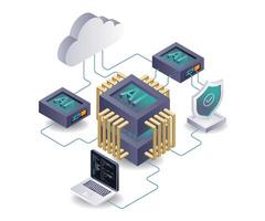 Optimizing Data Security through AI Technology vector